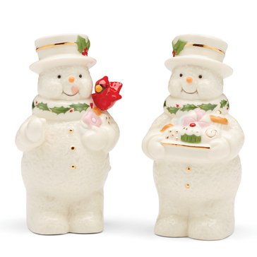 Lenox Happy Holly Days Snowmen Salt and Pepper Set