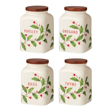 Lenox Holiday Cooking Spice Jars Set of 4