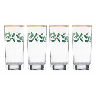Lenox Holiday Hiball Glasses Set of 4