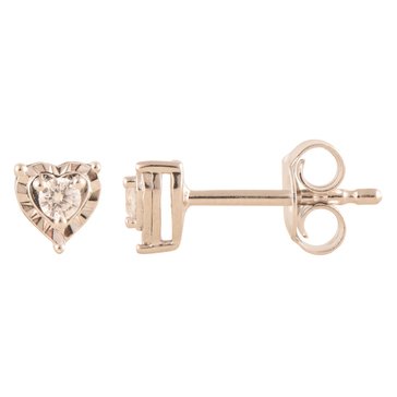 Diamond Brilliance 1/10 cttw Lab Grown Diamond Heart Stud Earrings