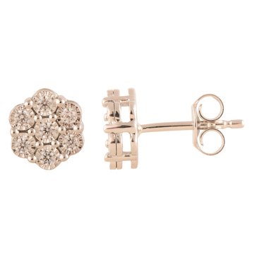 Diamond Brilliance 1/4 cttw Lab Grown Diamond Flower Stud Earrings