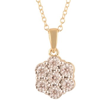 Diamond Brilliance 1/4 cttw Lab Grown Diamond Flower Pendant