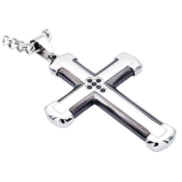 Diamond Brilliance Men's 1/10 cttw Lab Grown Diamond Cross Pendant