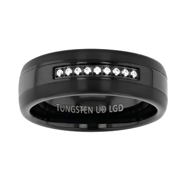 Diamond Brilliance Men's 1/10 cttw Lab Grown Diamond Tungsten Band