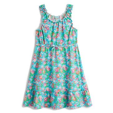 Liberty & Valor Little Girls' Hibiscus Tank Dress