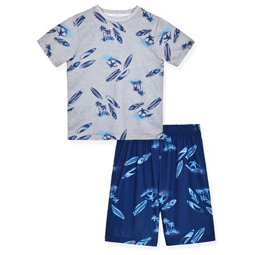 Sleep On It Big Boys' 2-Piece Graphic Tee Printed Shorts Sleep Sets