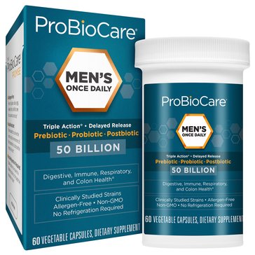 The Vitamin Shoppe Probiocare Probiotic 50 Billion Once Daily Mens Vegetarian Capsules, 60 Count