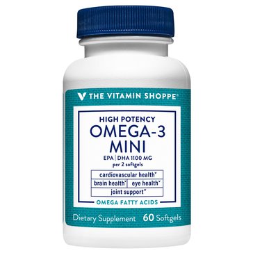The Vitamin Shoppe High Potency Omega Minis Softgels, 60 Count