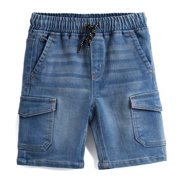 Tony Hawk Little Boys' Knit Denim Cargo Shorts