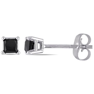 Sofia B. 1 cttw Princess Cut Black Diamond Stud Earrings