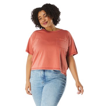 Yarn & Sea Women's Crop Slub Jersey Tee Plus Size