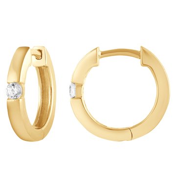 Because by Navy Star 1/10 cttw Diamond Station Huggie Hoop Earrings