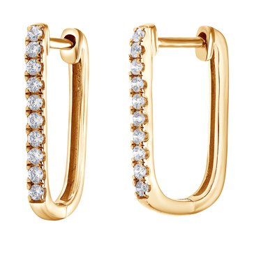 Because by Navy Star 1/5 cttw Diamond Paperclip Huggie Earrings