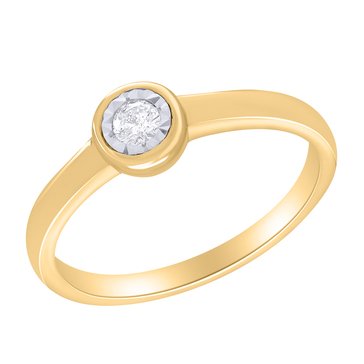Because by Navy Star Diamond Bezel Solitaire Ring