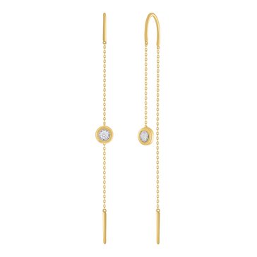 Because by Navy Star 1/10 cttw Diamond Bezel Threader Earrings