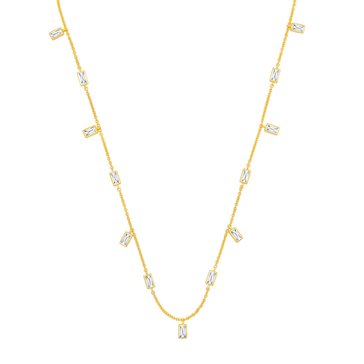 Crislu Cubic Zirconia Baguette Bezel Necklace