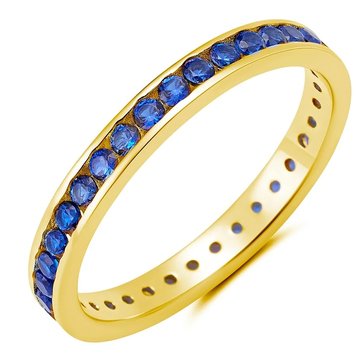 Crislu Cubic Zirconia Sapphire Eternity Band Engagement Ring