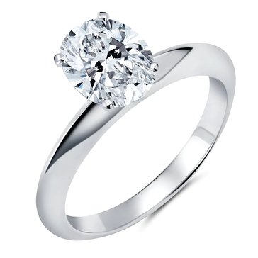 Crislu Cubic Zirconia Tiffany Oval Cut Hand Set Engagement Ring
