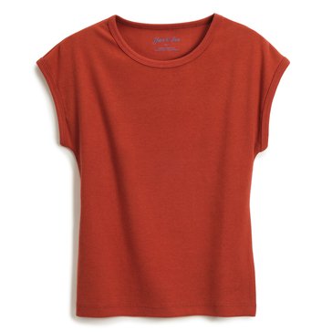 Yarn & Sea Women's Short Sleeve Rib Dolman Crop Tee