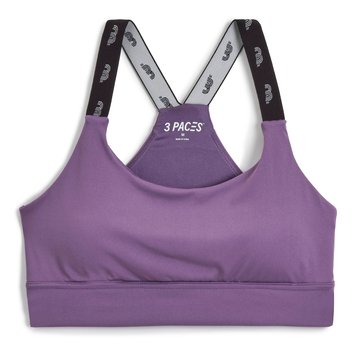 3 Paces Women's Racer Back Logo Sports Bra