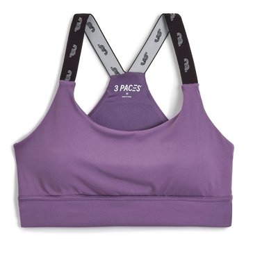 3 Paces Women's Racer Back Logo Sports Bra