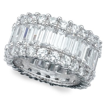 Crislu Cubic Zirconia Baguette Eternity Band