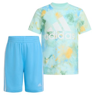 Adidas Little Boys' Tee And 3-Stripes Shorts Sets