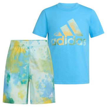 Adidas Little Boys Tee And Woven Shorts Sets