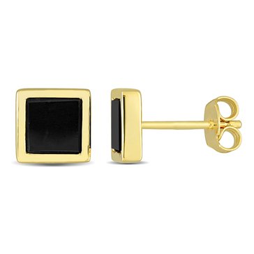 Sofia B. Men's 1 cttw Black Onyx Square Stud Earrings