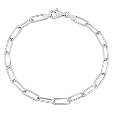 Sofia B. Men's 5MM Diamond Cut Paperclip Chain Bracelet