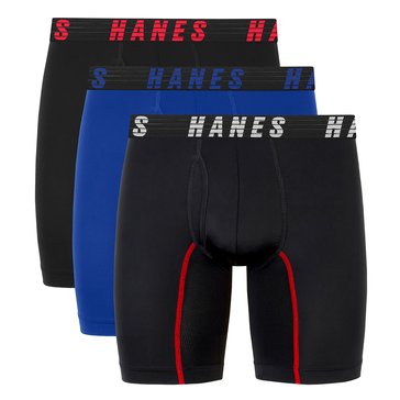 Hanes Men's Moves Total Support Pouch Performance Boxer Brief, 3-Pack