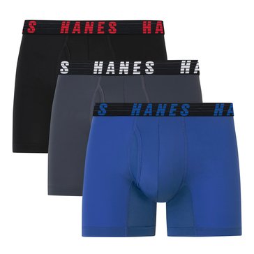 Hanes Men's Moves Total Support Pouch Performance Trunk, 3-Pack