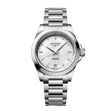 Longines Women's Conquest Diamond Dial Bracelet Automatic Watch