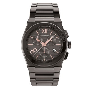 Salvatore Ferragamo Men's Vega Guilloche Dial Bracelet Chronograph Watch