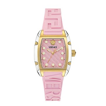 Versace Women's Dominus Guilloche Dial Silicone Strap Watch