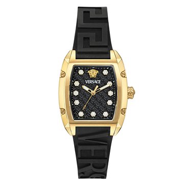 Versace Women's Dominus Guilloche Dial Silicone Strap Watch