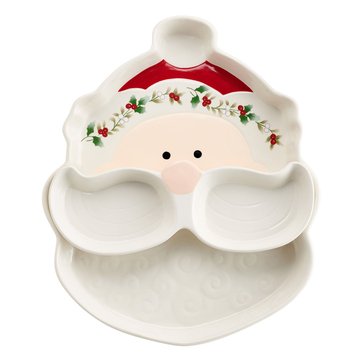 Pfaltzgraff Winterberry Santa Tray with Removable Mustache