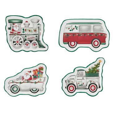 Pfaltzgraff Winterberry Holiday Rides Plate, Set of 4