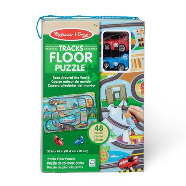 Melissa & Doug Race Track Floor Puzzle And Play Set