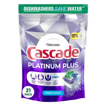 Cascade Platinum Plus Unit Dose Dish Detergent, Fresh Scent