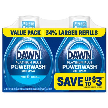 Dawn Powerwash Dish Soap Spray Refills Double Pack, Fresh Scent
