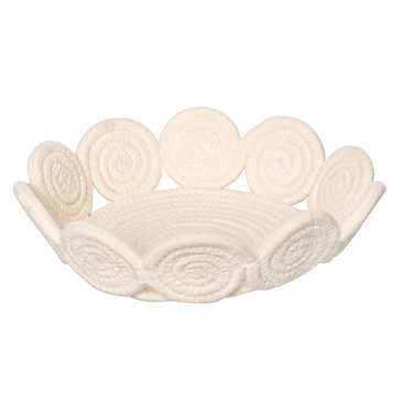 Beachcombers Coastal Life Bleached Round Rope Basket
