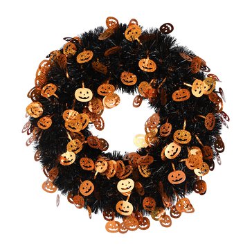 HKS Halloween Tinsel Wreath with Pumpkin Die Cut