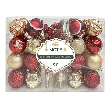 Northpoint Trading Shatterproof Ornament Assotment, 50-Count