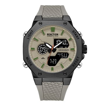 Kenneth Cole Reaction Men's Octagon Analog-Digital Silicone Strap Watch