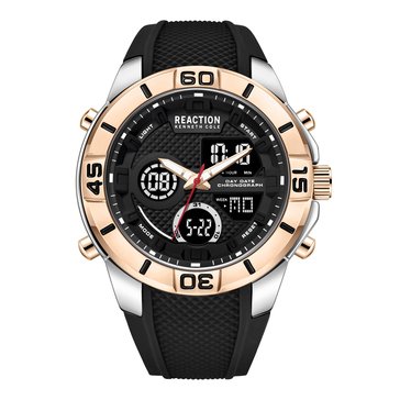 Reaction By Kenneth Cole Men's Analog-Digital Silicone Strap Watch