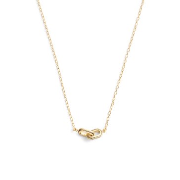 Coach Stitched Link Short Pendant Necklace