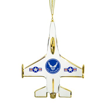 Glass Baron Air Force F16 Jet Ornament