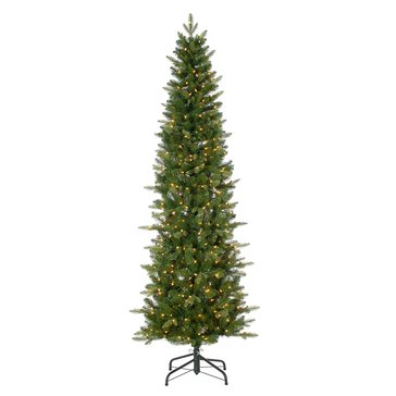 Gerson 7.5-Foot Prelit Natural Cut Narrow Saginaw Spruce Tree