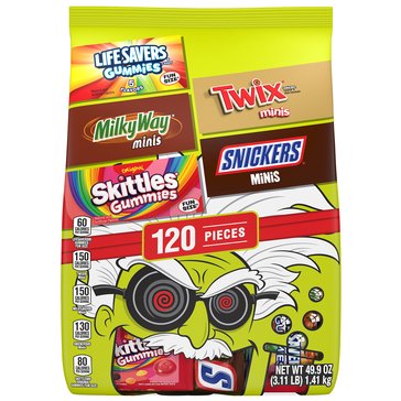 Mars Halloween Chocolate and Gummy Minis Variety Bag, 120-Count